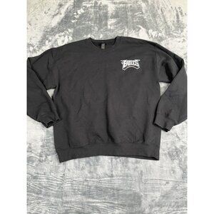 Gildan Heavy Blend L Black Crewneck Sweatshirt With Eagles Logo